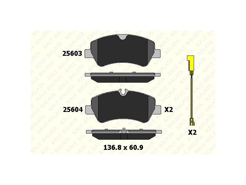 Fren Balatasi Arka Ford Tourneo Custom - Transit Custom 2.2 TDCI 12 => Arka Tek Teker Fisli