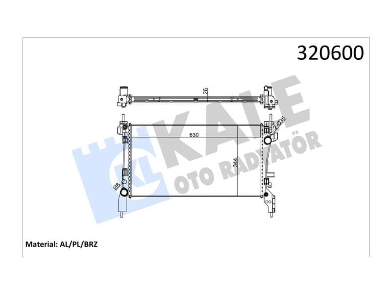 Radyator Bipper Nemo 1.4 1.6HDI Al/pl/brz