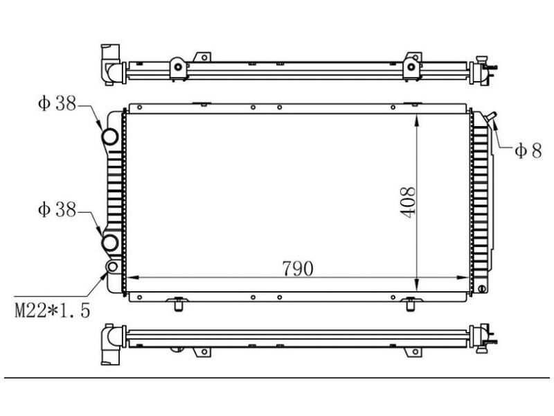 Radyator Boxer Ducato Jumper (97 02) 1.9D 2.5D 2.8HDI (ac+mek) (790X408X26)