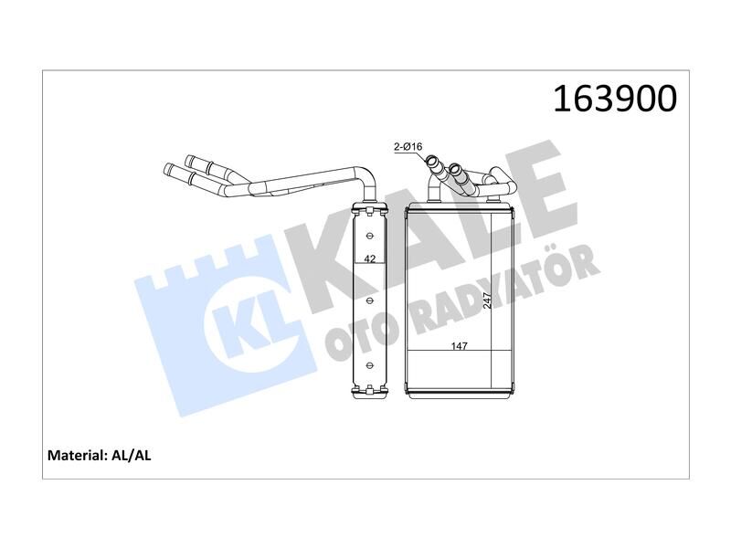 Kalorifer Transit V347 2.2 2.4 3.2) (ac) 2 Sira Al/brz