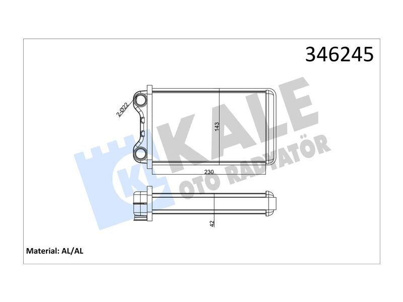 Kalorifer A4 1.6 - 1.8 (00 - 05) Benz Cls Serisi (08 - 11) Exeo Al Brz