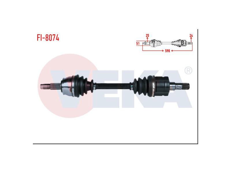 Komple Aks Sol Ön Fiorino (225) 1.3 Mjt A - T Uzunluk 590 Mm 2008 - 2013