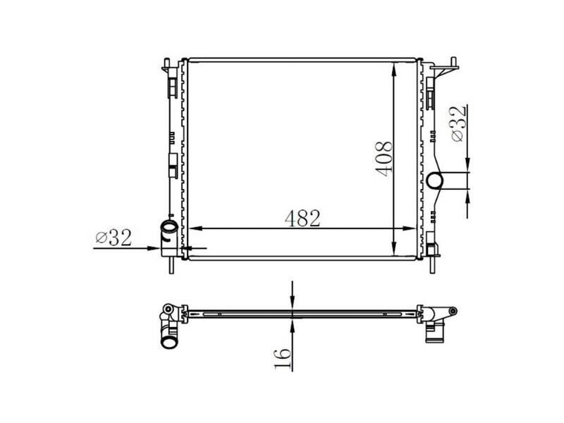 Radyator Logan 1.4 1.6 08> (482X408X16) (mek.sanz.)