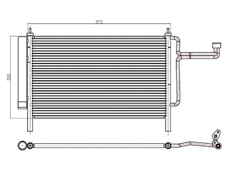 Klima Radyatoru (kondanser) Stilo 1.4I 1.6I 1.9 JTD 01> (575X337X16) (oto. Mek.)