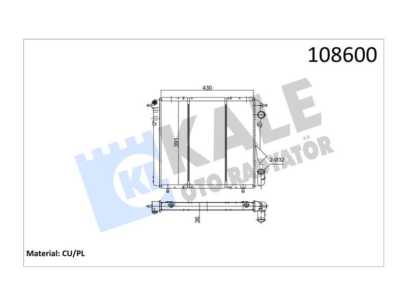 Radyator R19 1.4 Gtd R19 1.6 Karburatorlu 2 Sira Cu+pl