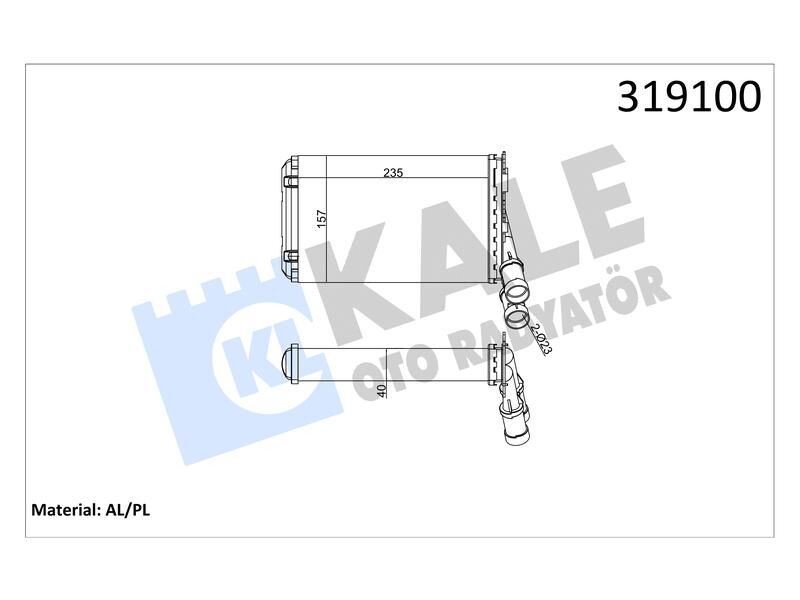 Kalorifer P306 Berlingo (al. Tup) 1 Sira Al+pl