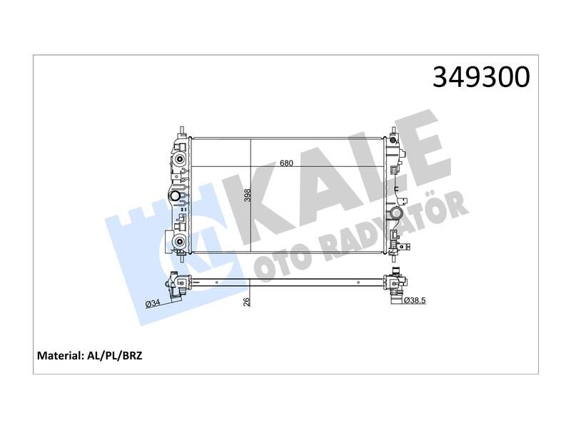 Su Radyatoru Astra J - Zafira Tourer C - Cruze 1.4 - 1.6 (a/t Otomatik Sanziman)