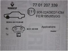 Ön Fren Balatası (TRW) - Master II 2.5 dCi G9U