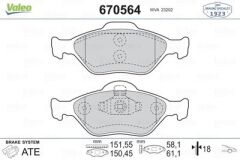 Fren Balatasi Ön Fiesta 1.4TDCI Absli 00 => Fusion 02 => Mazda 121 96 => Mazda 2 03 =>