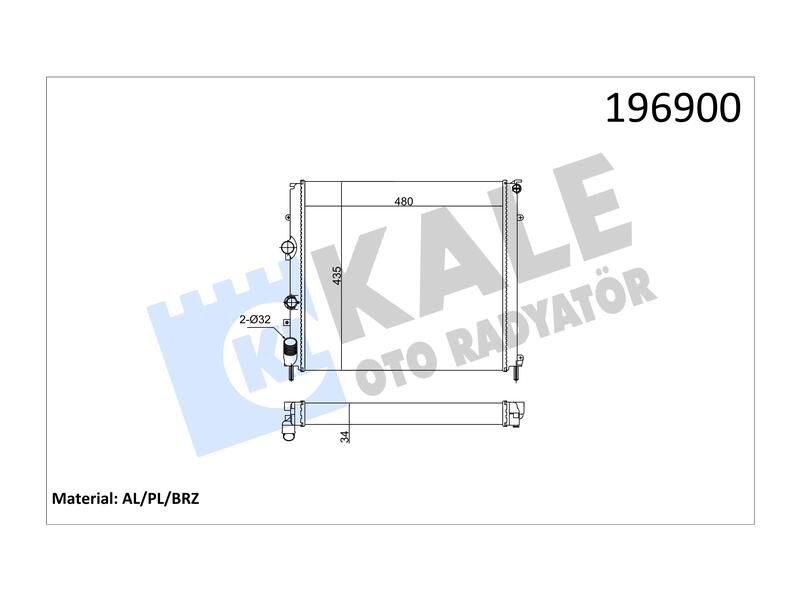 Radyator Kangoo 1.5DCI 1.9D 97+ Al/pl/brz