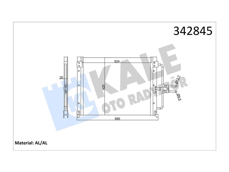 Kondenser Laguna I 1.8 2.0 16V (94+) Al Al