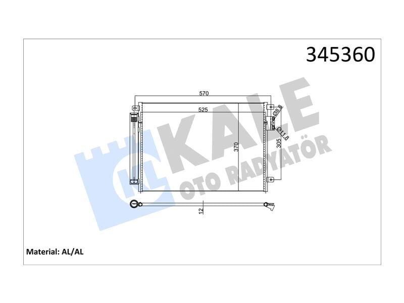 Kondenser Ka (08+) Panda - 500 0.9 1.2 1.3JTD 1.4 Al Al