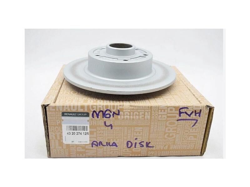 Fren Diski Arka Deliksiz ( Boyali Rulmanli ) Megane Iv 16 =>
