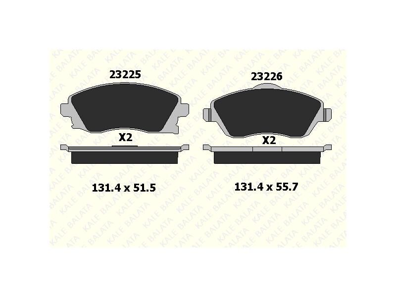 Fren Balatasi Ön Corsa C Combo 00 => Meriva A => 03 Tigra B 04 =>