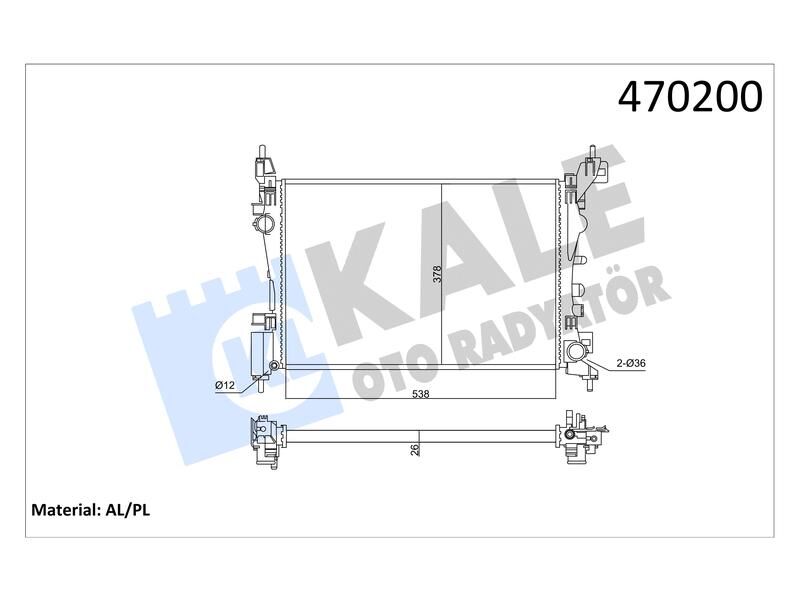 Su Radyatoru Corsa D - E 1.2 1.4 Adam 1.2 1.4