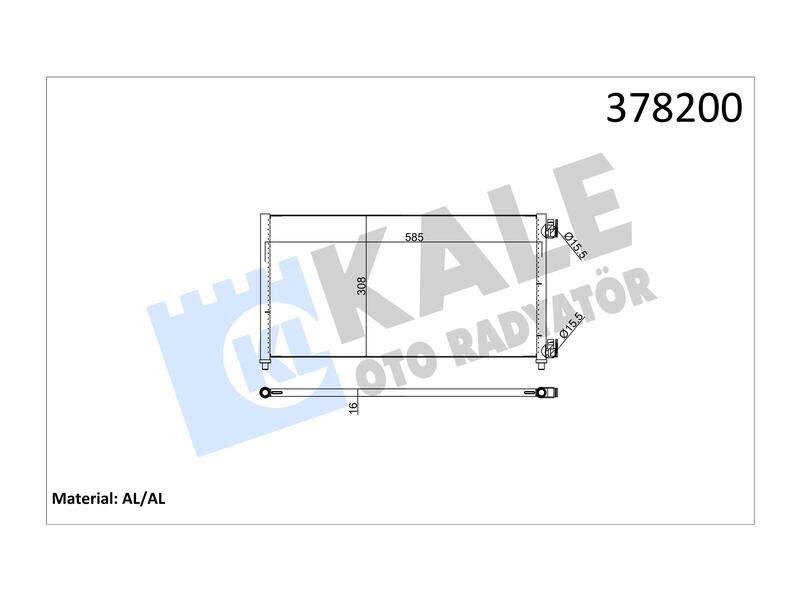 Kondenser Doblo (01+) Idea (04+) Punto (03+) Ypsilon (06 - 11) 1.3 JTD - 1.9JTD Al Al