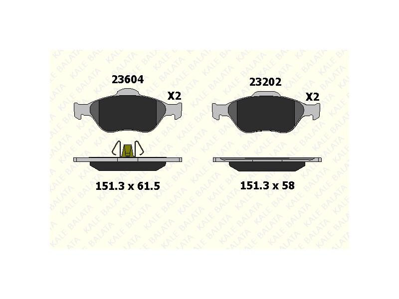 Fren Balatasi Ön Fiesta 1.4TDCI Absli 00 => Fusion 02 => Mazda 121 96 => Mazda 2 03 =>