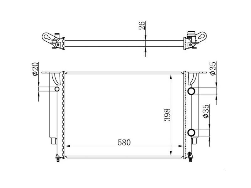 Radyator Stilo 1.9 JTD 01> (mek) (580X398X26)