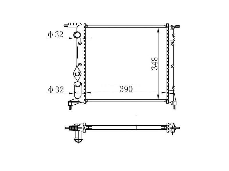 Radyator Clio (91 98) R19 (94 95) 1.2 1.4 (E7F.7.06) (mek+ac) (390X348X18)