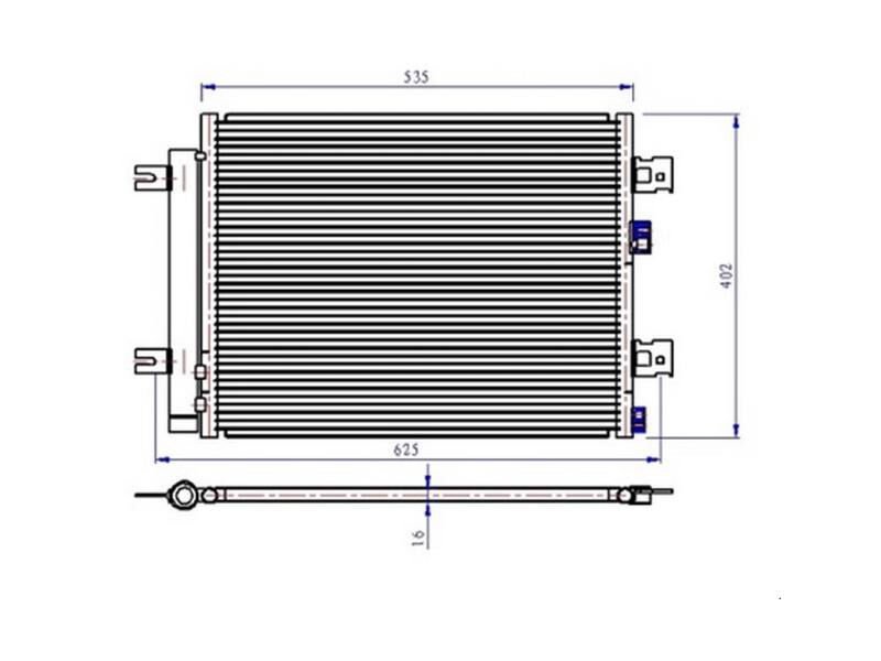 Klima Radyatoru (kondanser) Duster 10>SANDERO 08>LOGAN 10>1.2 16V 1.4 1.6 1.5DCI (541X396X16)