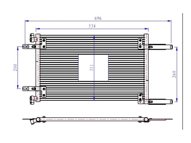 Klima Radyatoru (kondanser) Doblo 01> 1.9 Dzl (534X219X16)