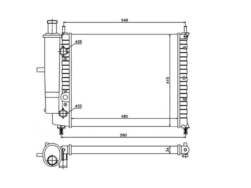 Radyator Marea Bidonlu 96> 61788 Mt (480X415X34)