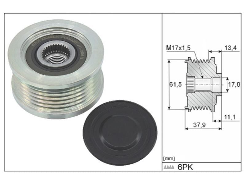 Alternatör Kasnağı (rulmanli) Doblo (01) Bravo (96 01) Marea (96) 1.9TD 1.9JTD