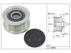Alternatör Kasnağı (rulmanli) Doblo (01) Bravo (96 01) Marea (96) 1.9TD 1.9JTD