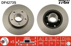 Fren Diski Arka Deliksiz Trafic Ii 01>06 Opel Vi̇varo 01>06 (280X12X) 5 Bijon Rulmansiz