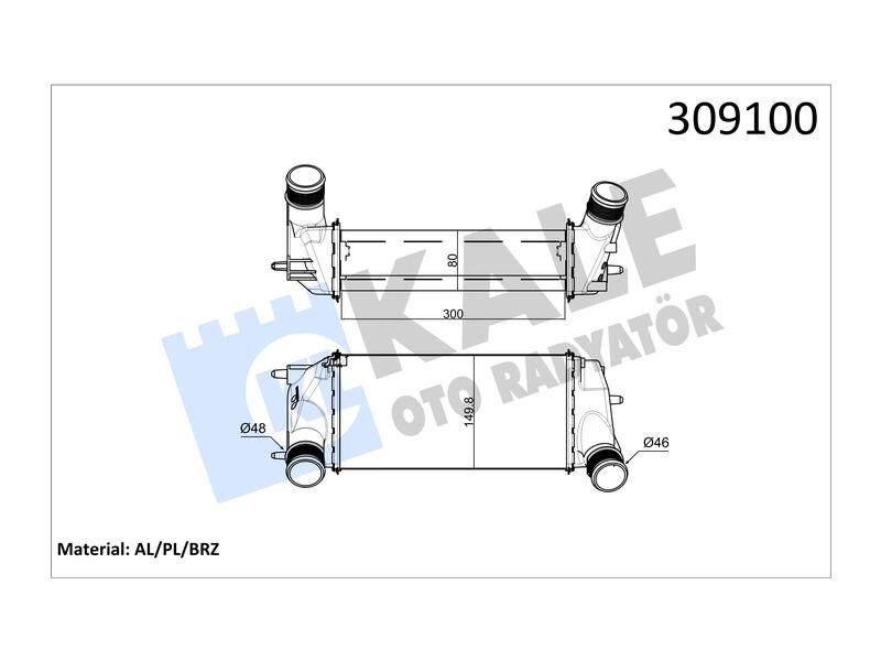 Intercooler Transit Courier Fiesta Iv B Max 1.0 Ecoboost Al/brz