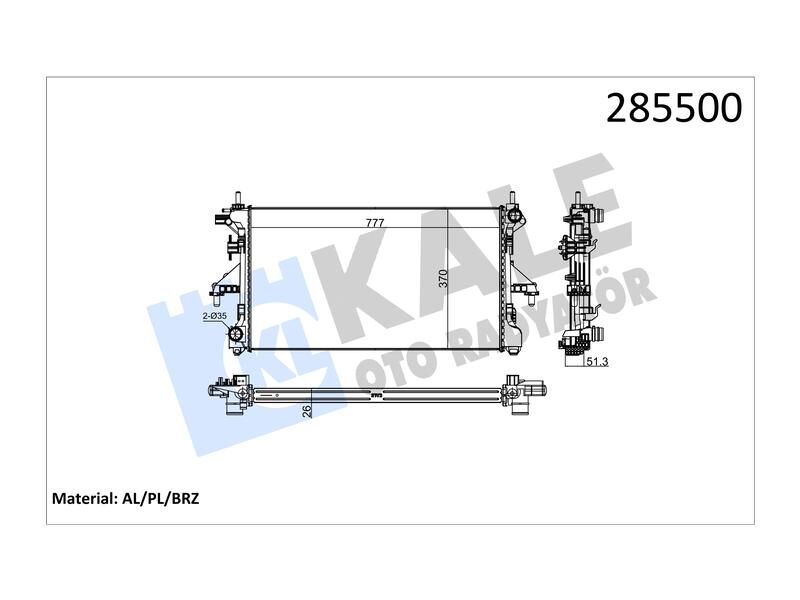 Radyator Ducato 2.3 Boxer Jumper 2.2HDI Al/pl/brz