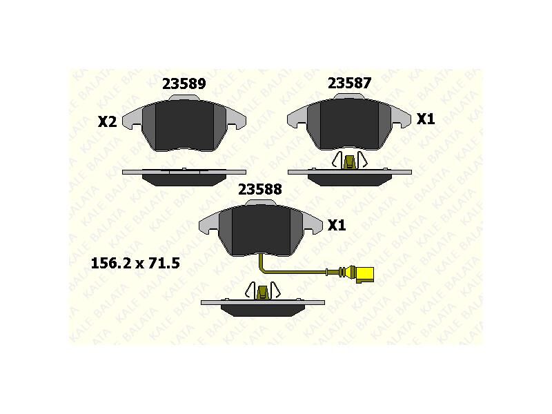 Fren Balatasi Ön Caddy Golf V A3 Octavia Touran Toledo Passat Jetta 05 => Fisli