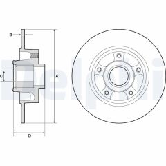 Fren Diski Arka Rulmanli Deliksiz Megane Iii 08 => Grand Scenic 09 =>