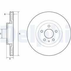 Fren Diski Ön Havali Doblo Ii 10 - 22 Egea 2015 500L 2012 (284X22X44) (boyali)