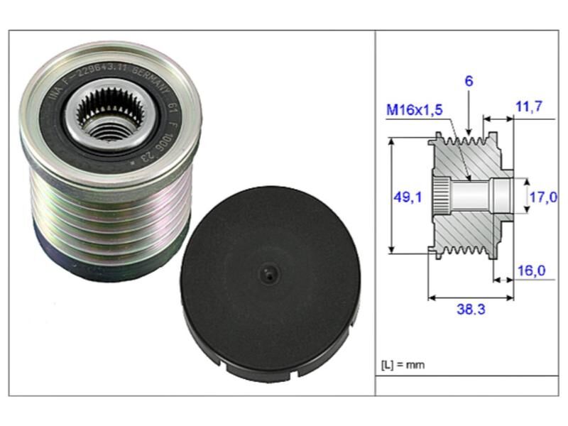 Alternatör Kasnağı (rulmanli) Laguna Ii (01) Megane Ii Iii (08) Trafic Ii (06) Master Ii (06)