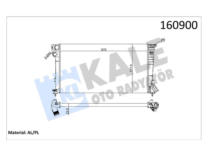 Radyator Partner Berlingo Xsara 306 1.9D DW8 (98 02) 2 Sira Al+pl