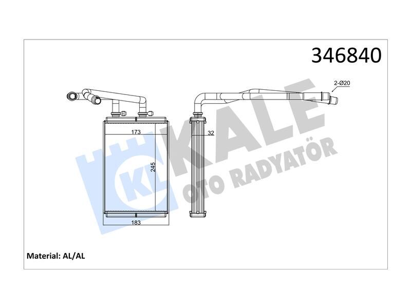 Kalorifer Expert Iii - Jumpy Iii - Scudo Iii - C8 - 807 2.0HDI 16V 1.6HDI 16V Proace Al Brz