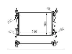 Radyator Nemo 08>BIPPER 08>FIORINO 08> 1.4 (mek+ac+klimasiz) (540X368X18)