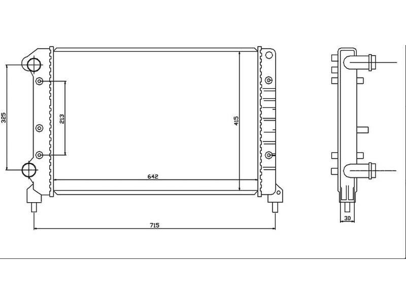 Radyator Doblo 01> 1.9D 1.6 16V (mek+klimasiz) (647X416X34) Aluminyum