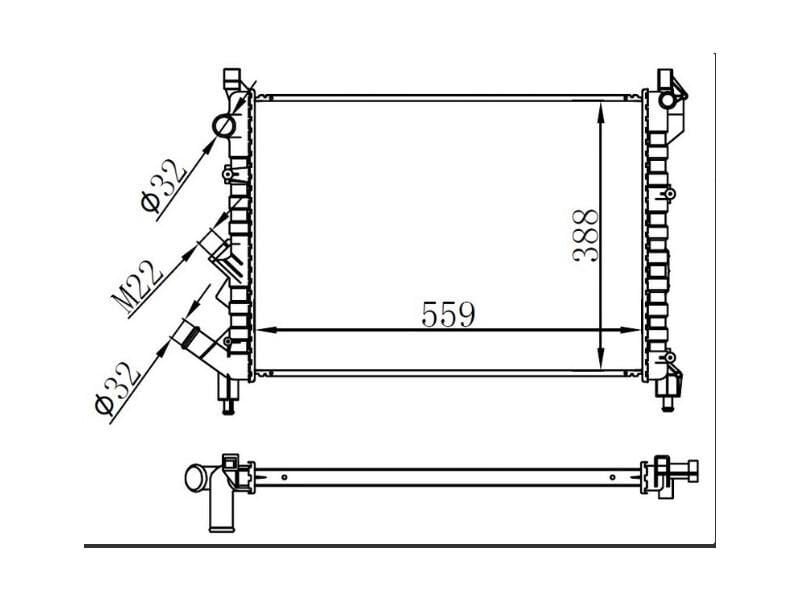 Radyator Laguna 1.6I 94> Mt (559X388X26)