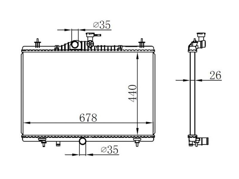 Radyator Koleos 2.0I 2.5I 08> 637645 Mt (440X678X26)