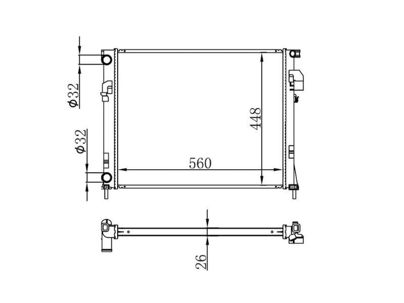 Radyator Trafic Ii Vivaro 01> 1.9DTI (klimasiz+mek) (560X448X26)