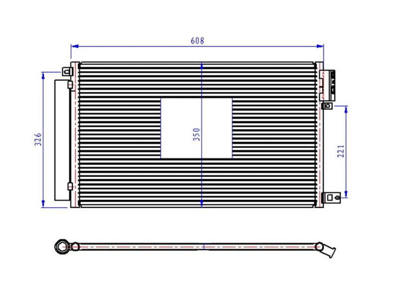 Klima Radyatoru (kondanser) Doblo 1.4I 09> Combo 1.4I 12> Mito 1.4I 08> (565X346X16)