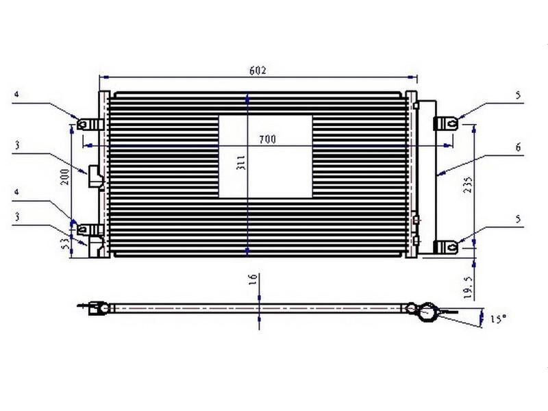 Klima Radyatoru (kondanser) Doblo 01> 1.4 1.6 16V (595X303X16)