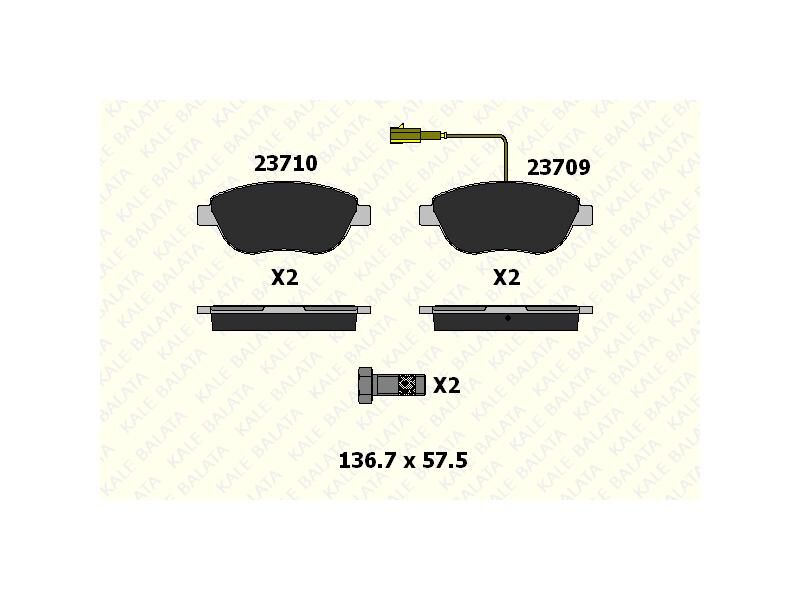 Fren Balatasi Ön Doblo 1.3 1.9 JTD Linea Bravo 07 => G.punto 1.3 Mjt Stilo Idea 1.3 05 => (cift Fisli