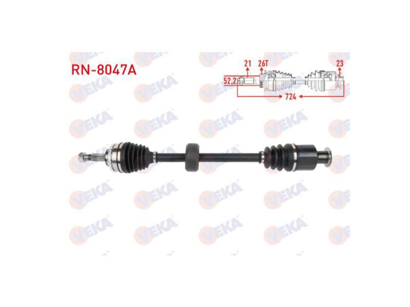 Aks Komple Sağ 1.9 D Kangoo 725.70 Mm